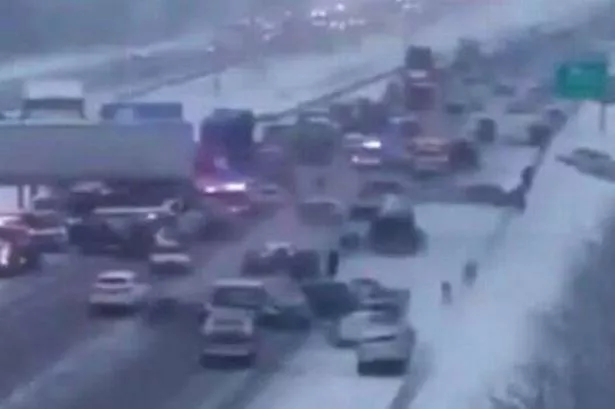 Massive 45-car pile-up shuts down Indiana I-70 as winter storm batters US