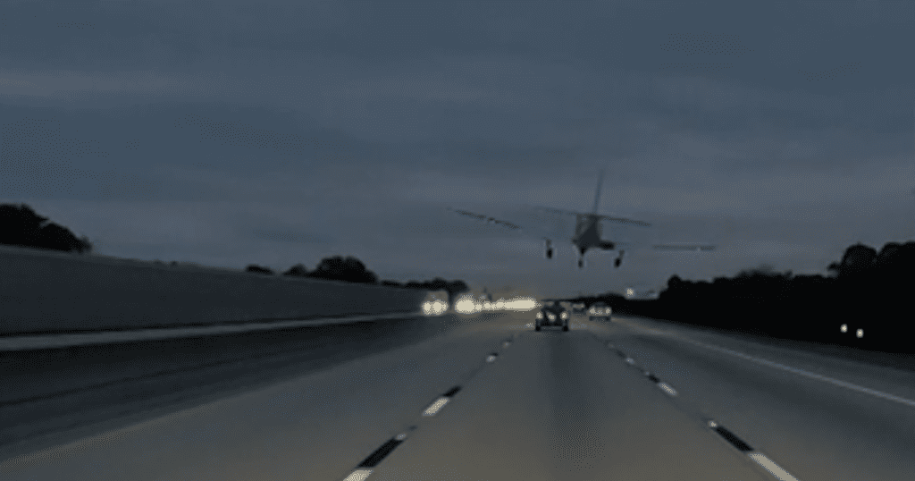 Driver hurt after plane lands on car on Florida freeway