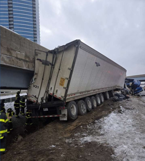I-196 west ramp onto southbound US-131 closed through April after semi crash