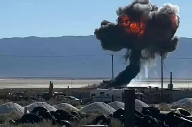 California fighter jet bursts into flames after horror crash in desert