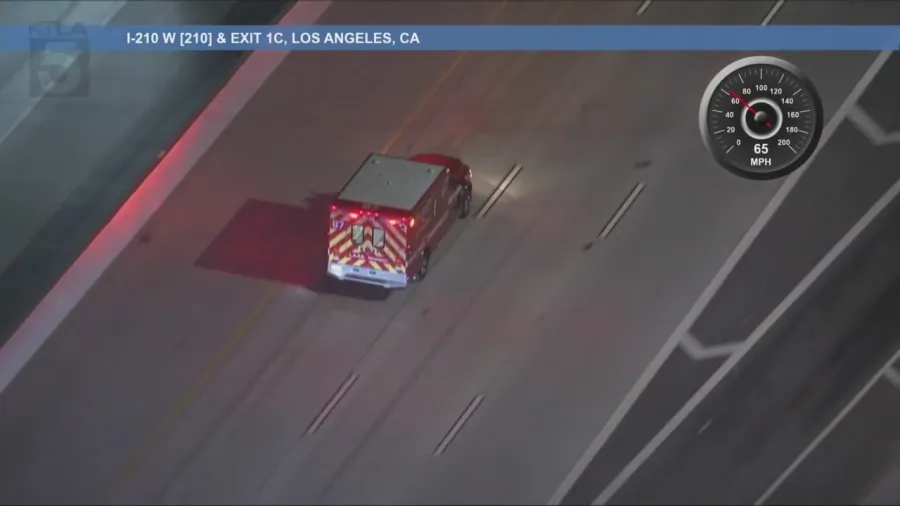 LAPD officers chase driver in stolen ambulance