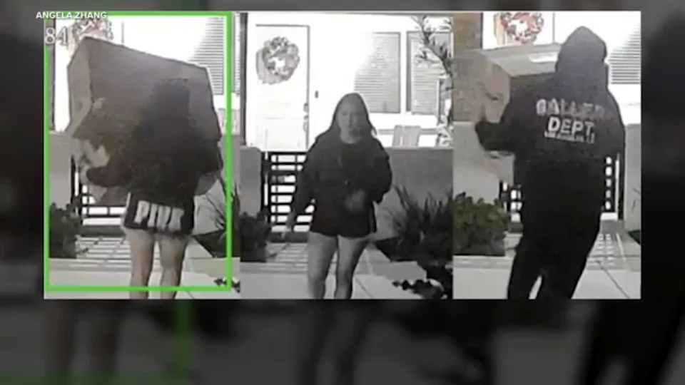 Doorbell video shows porch pirates steal Christmas gifts from West Covina mom-to-be