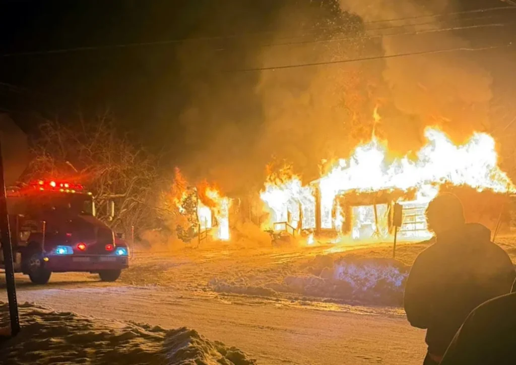 Aroostook blaze levels Limestone home