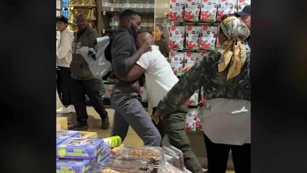 Fight inside downtown LA Whole Foods caught on video
