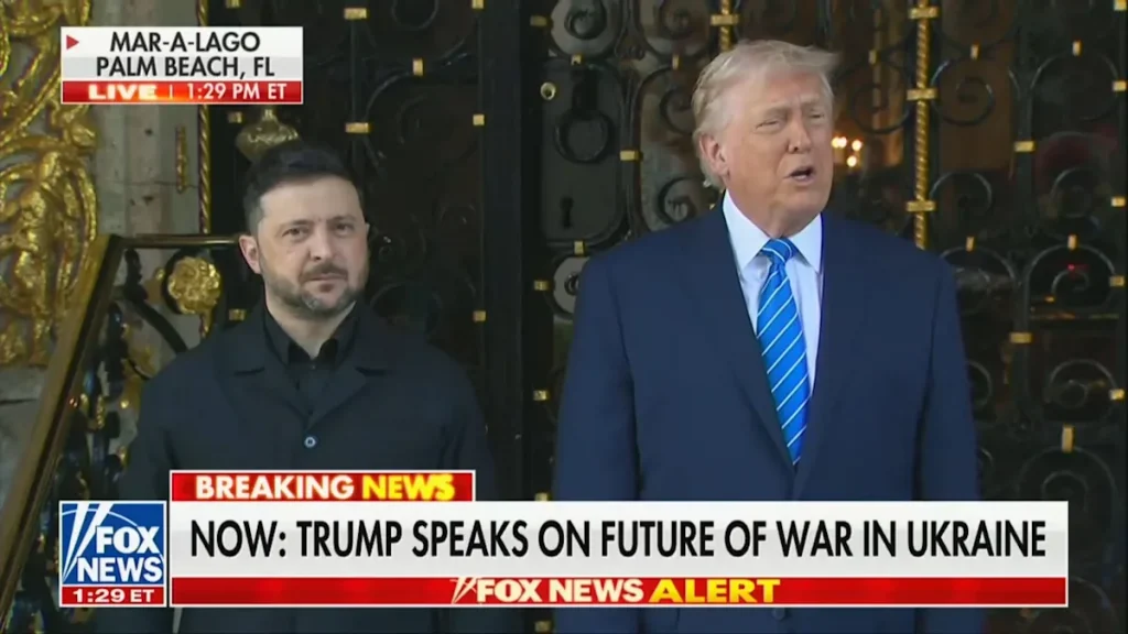 ‘What a Dumb Question!’ Trump Scolds Reporter Pressing Him While Greeting Zelensky at Mar-a-Lago