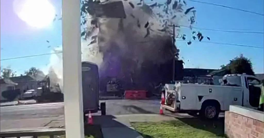 Gas line explosion demolishes California house, injures 6