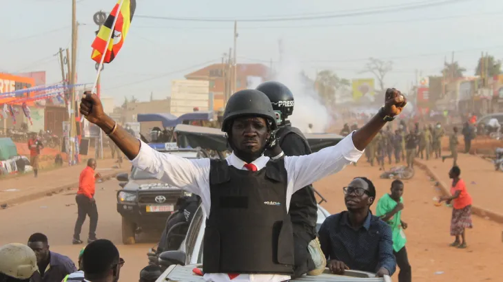 Ugandan police tear gas crowd at Bobi Wine campaign event