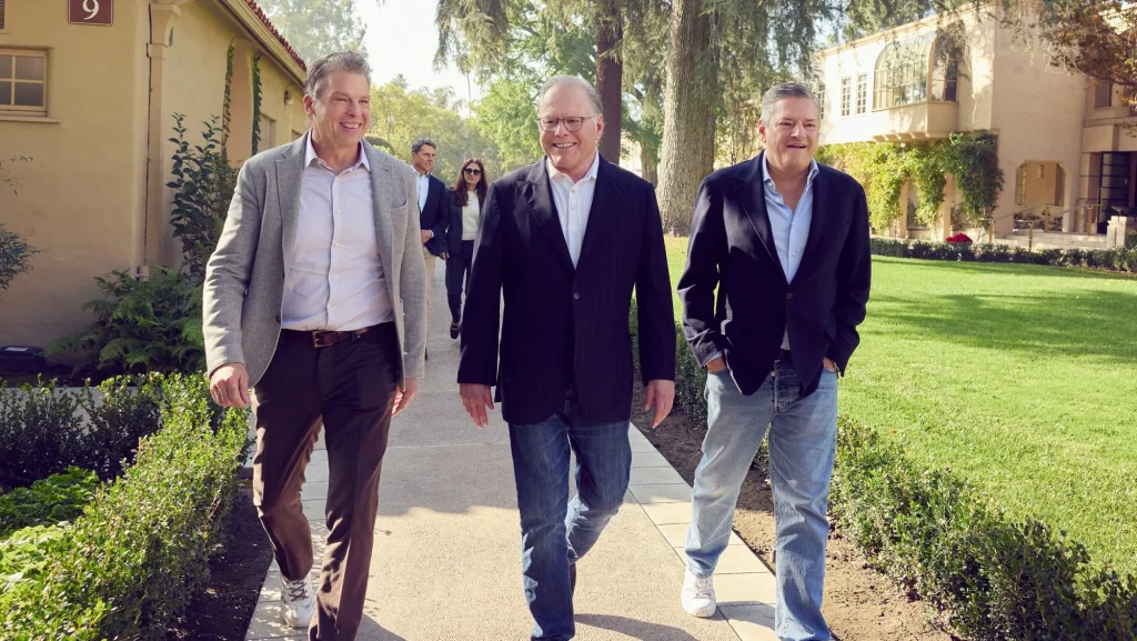 Netflix’s Ted Sarandos, Greg Peters Visit Warner Bros. Studio Lot With WBD’s David Zaslav