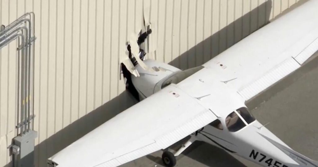 He tried to steal a plane but crashed straight into a hangar in Van Nuys, police say