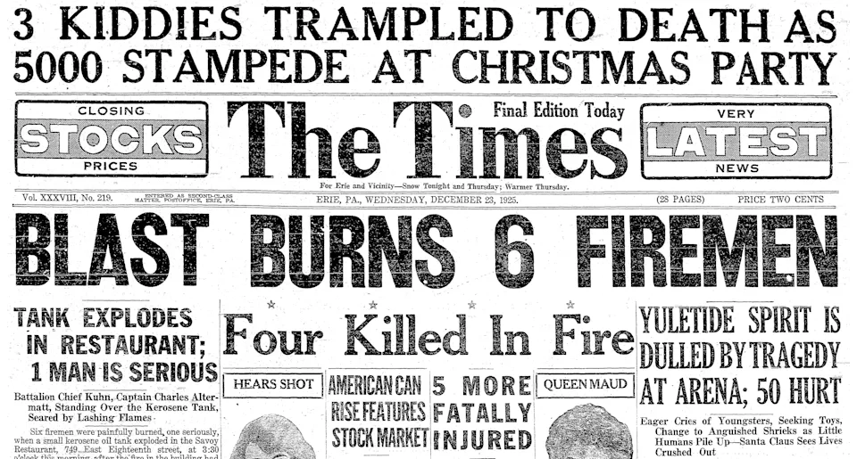 Elaborate’ 1925 children’s Christmas party ended in tragedy in Erie