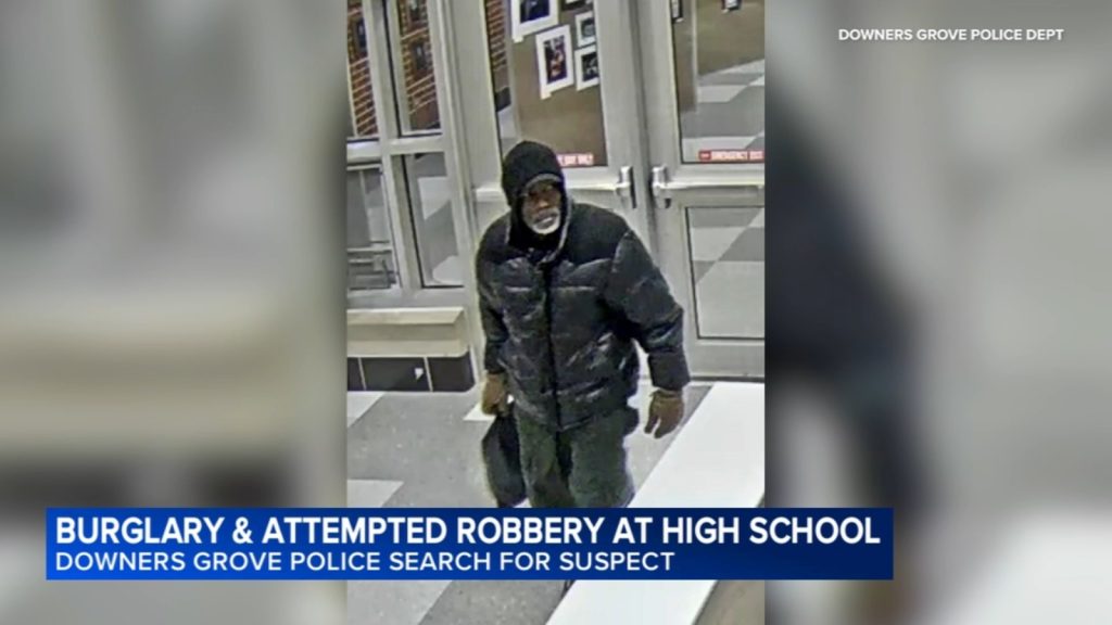 Suspect breaks into Downers Grove high school, wanted for burglary, attempted robbery, police say