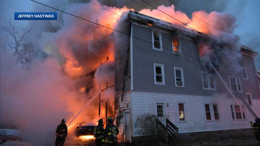 Crews battle 6-alarm fire on Vine Street in Nashua
