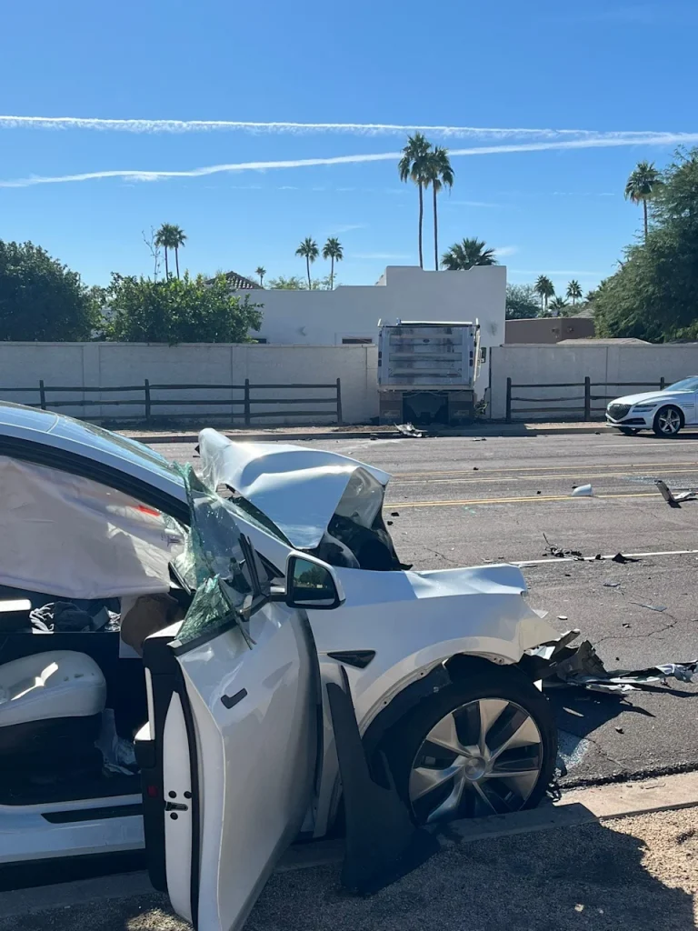 Tesla crashes head-on with dump truck in Scottsdale, injuring 2