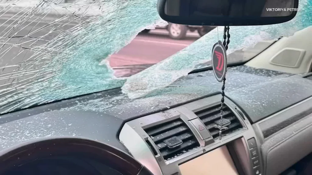 Grandmother says she’s lucky to be alive after concrete crashes through windshield on I-55