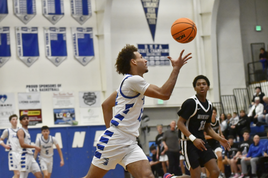 Longmont boys basketball, behind Joey Foot, blasts by Montbello