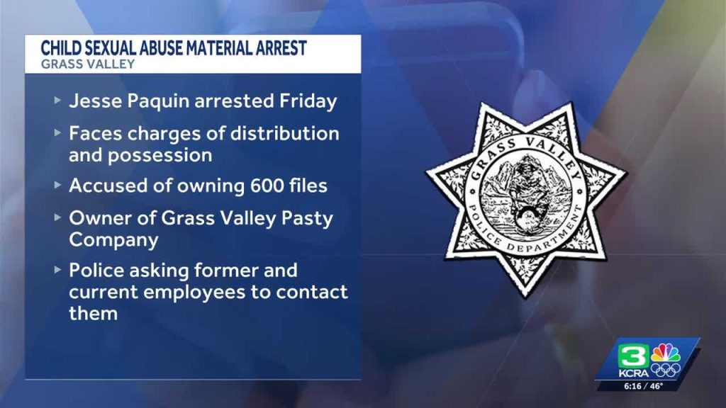 Grass Valley restaurant owner accused of distributing child sexual abuse material