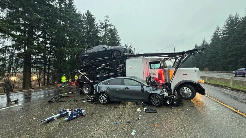 Semi driver without CDL or insurance arrested after injury crash on I-5 in Thurston County