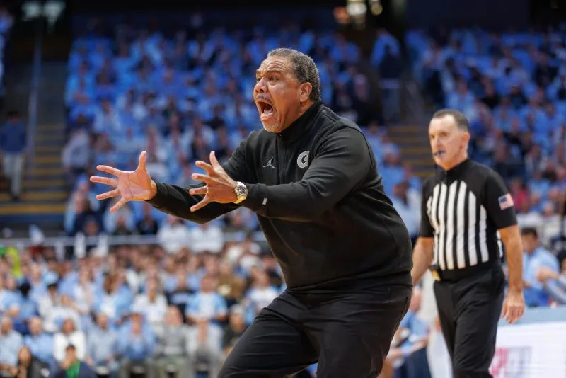 Georgetown suspends head coach Ed Cooley for tossing water bottle that hit child