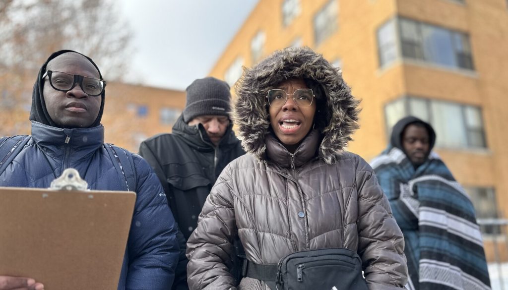 Residents of South Shore building raided by feds protest surprise move-out date during ‘freezing’ cold