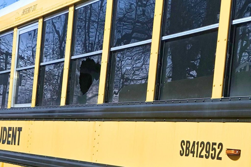 Man charged after rock smashes school bus; girl undergoes surgery