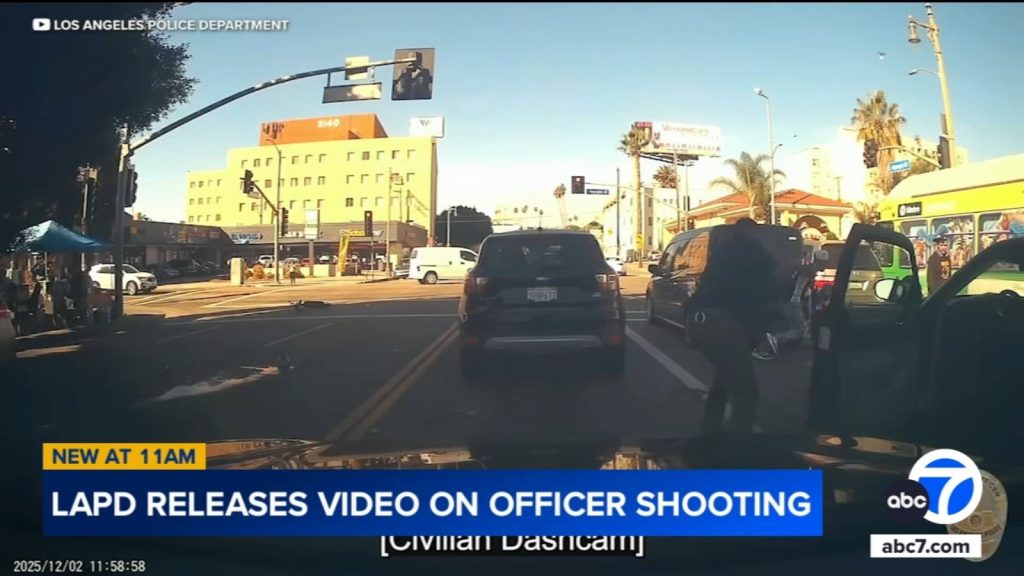 LAPD releases video of stabbing suspect shot by plainclothes detective