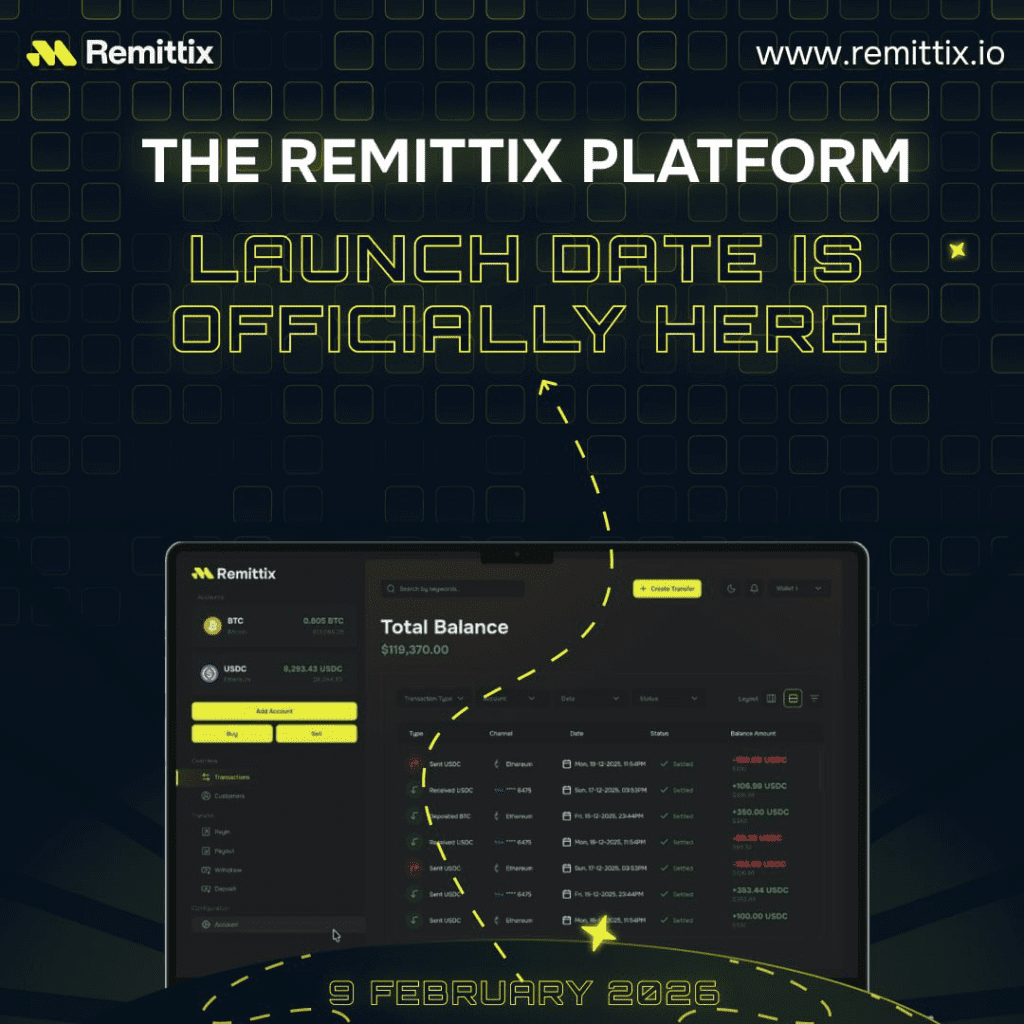 Remittix Platform Launch Official: Crypto Payments Ecosystem to Open Globally on February 9