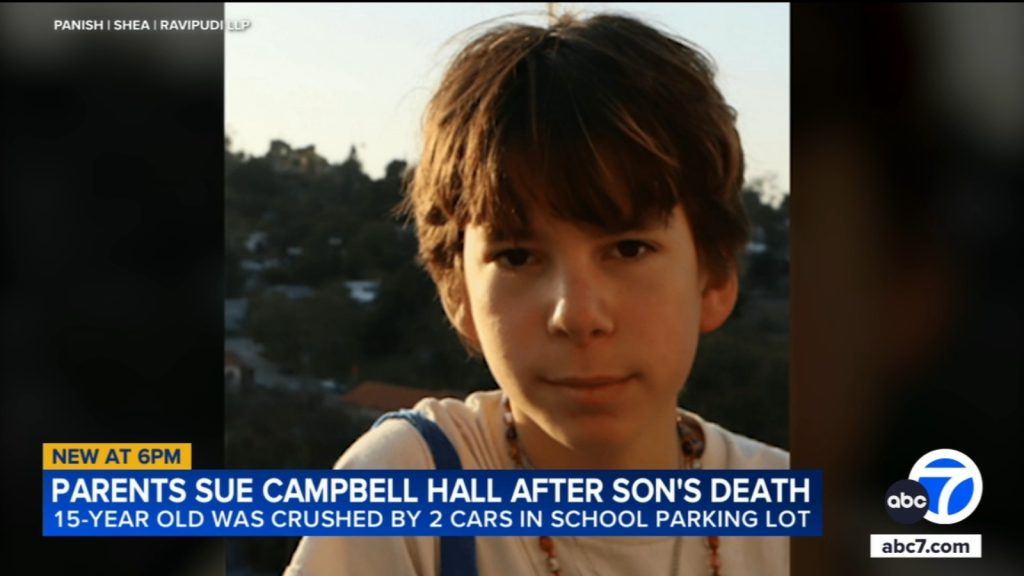 Parents sue Campbell Hall HS after son is pinned between cars, dies