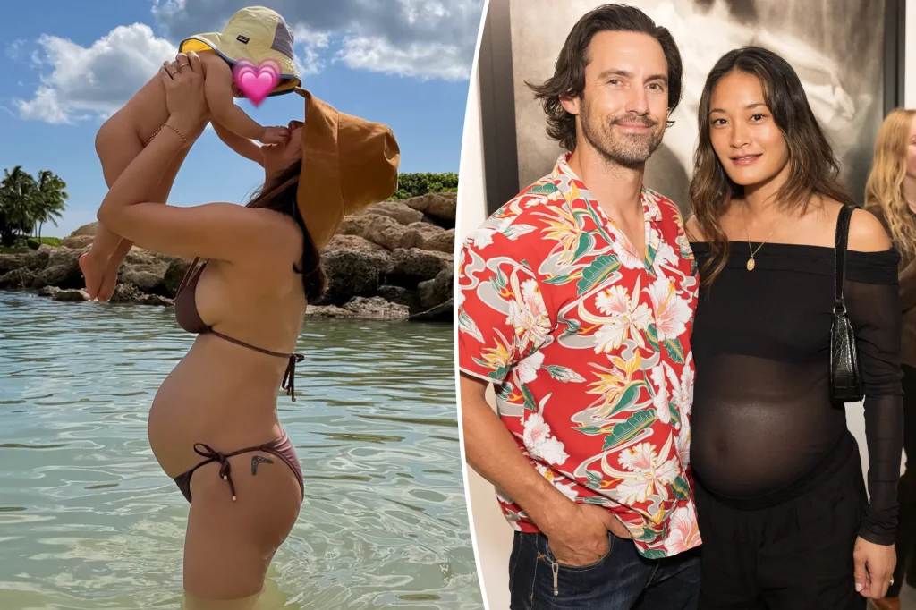 Milo Ventimiglia and Jarah Mariano's baby No. 2 news: glowing bikini pregnancy reveal