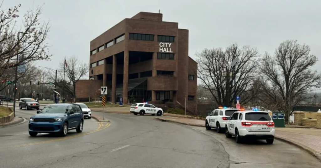 City Hall intruder fatally shot by employee in Lawrence, Kansas, officials say
