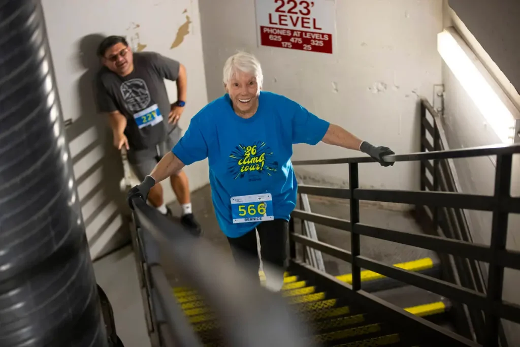 ‘I feel 18’: Bernice Moss, 82, conquers The Strat for charity