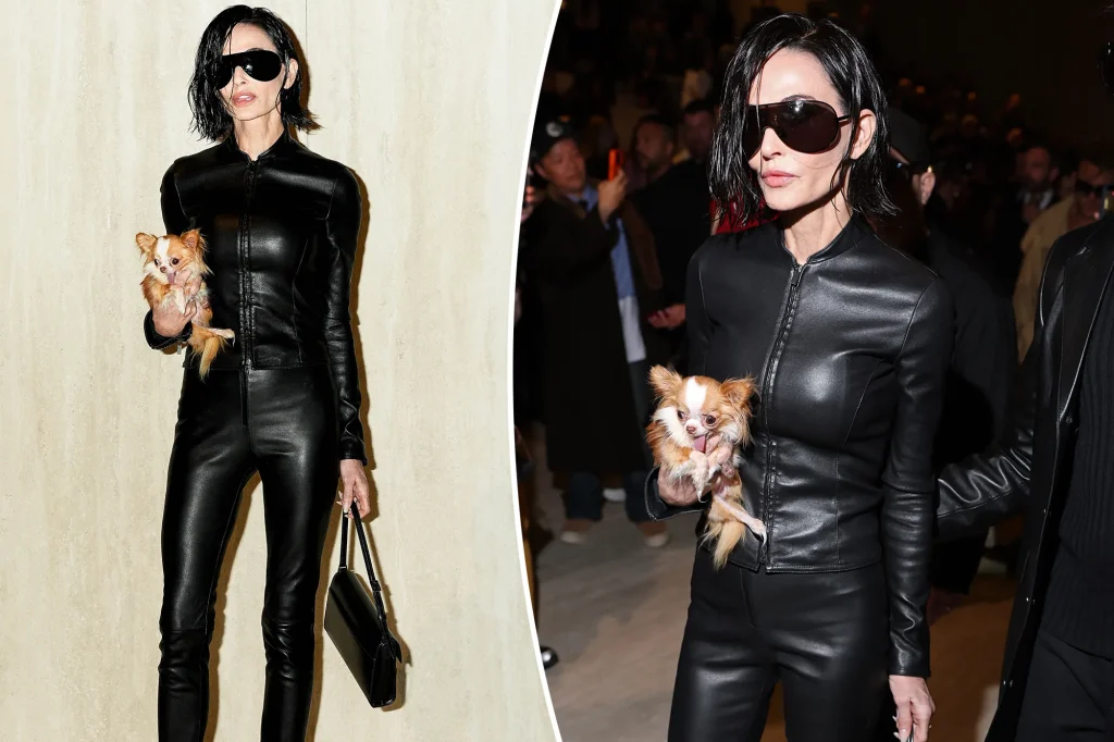 Demi Moore's edgy bob and leather look at Gucci show wows