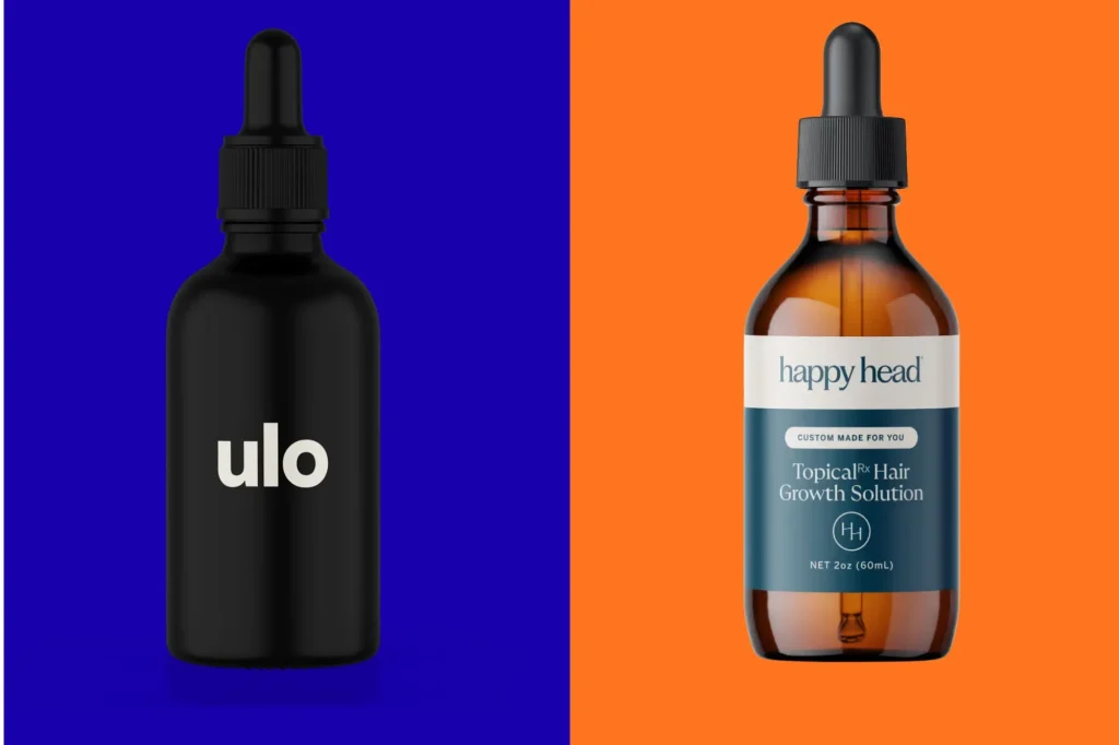 Topical finasteride brands for hair loss: Ulo, Happy Head, and hims