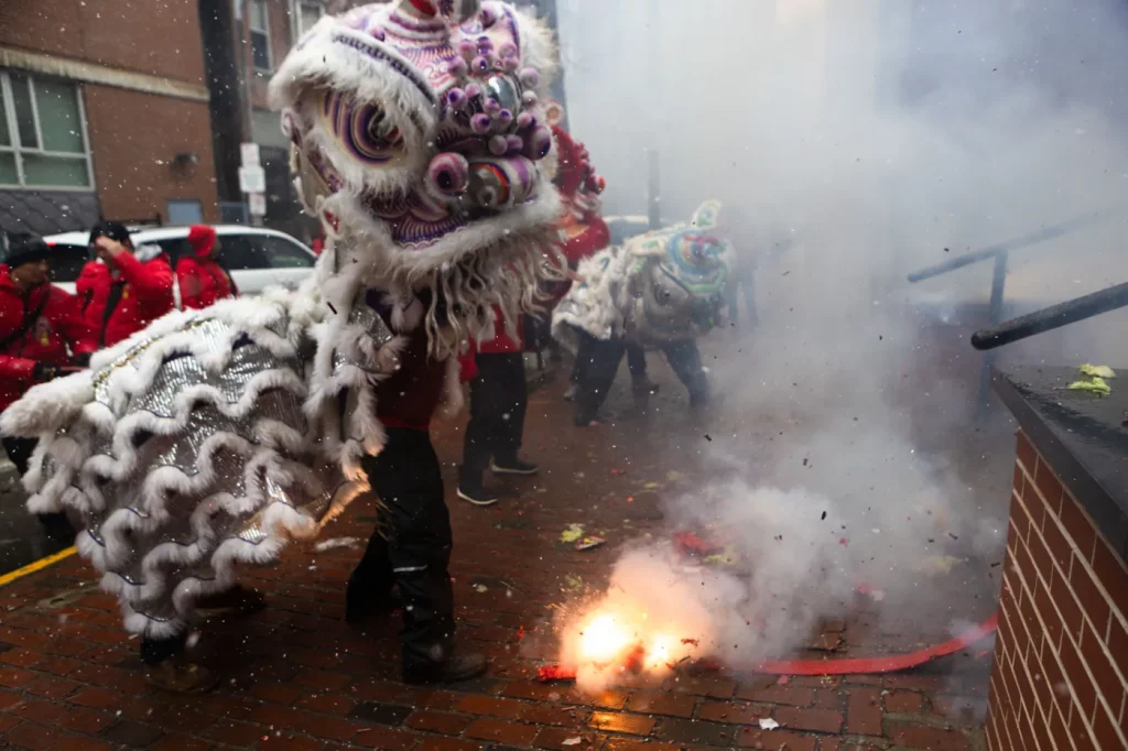 Boston's Vibrant Lunar New Year Celebration: Lion Dancing, Fireworks, and Good Luck