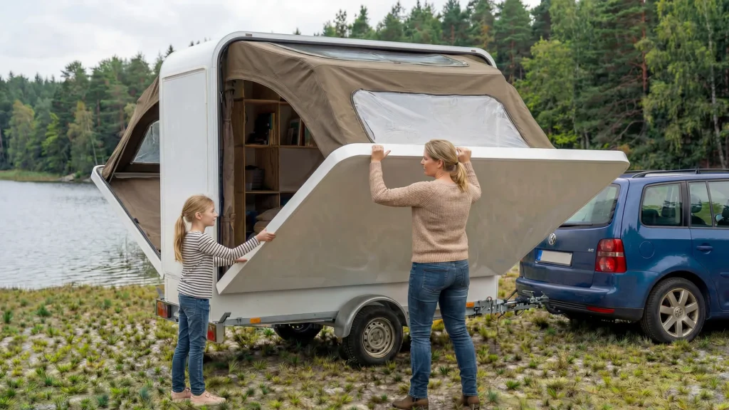 Wingcube: Revolutionary tiny home with TWO beds and built-in shelves