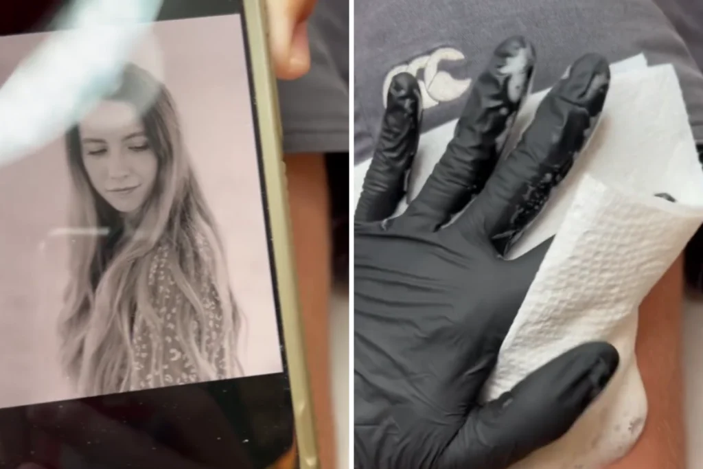 Dad's touching tattoo: 4-year-old's portrait of mom leaves lasting impression