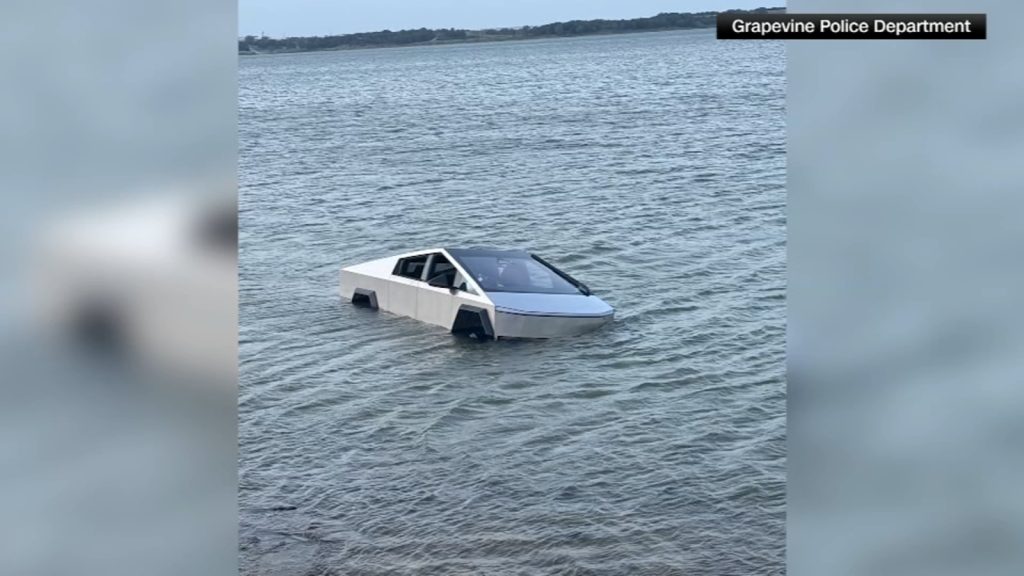 Texas man drives Cybertruck into lake to test 'wade mode'
