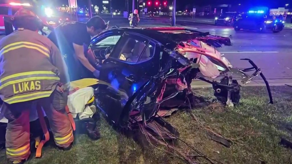 Woman's Car Split in Half by Speeding Driver