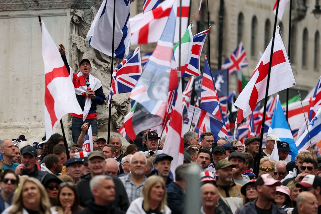Vile chant erupts during massive London protests