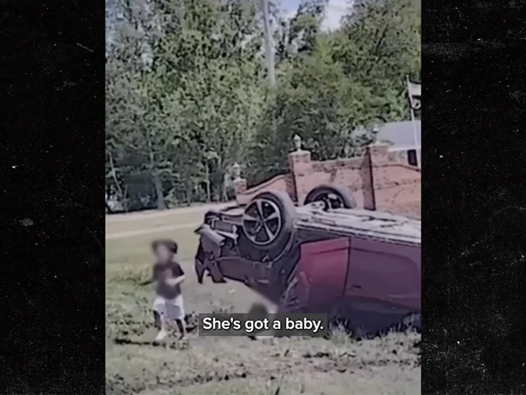 Toddler Escapes Mom's Rollover Car Crash in High-Speed Chase