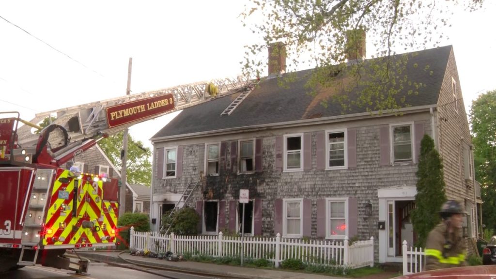 Firefighter injured battling Plymouth house fire