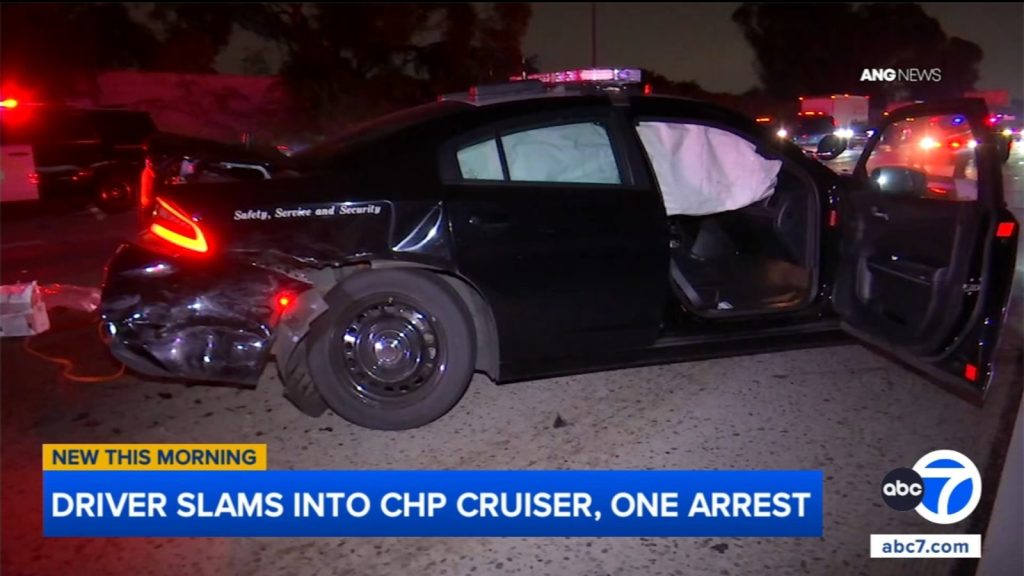 Driver slams CHP cruiser on 10 Freeway in Mid-City