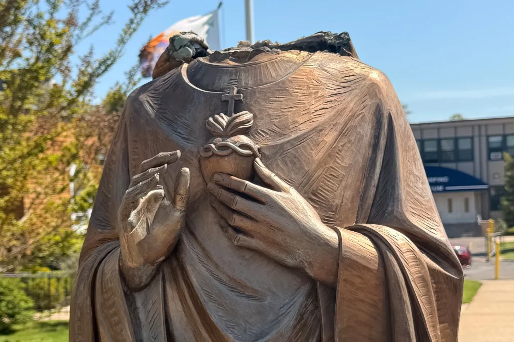 Vandal beheads Jesus Christ statue at Long Island church