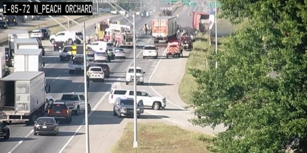 Fatal I-85 Crash: One Killed in Tractor-Trailer Fire in Rowan County