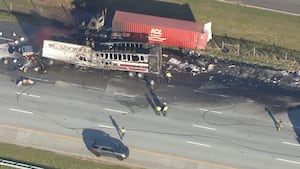 Fatal crash on I-85 caught on camera near Peach Orchard Road