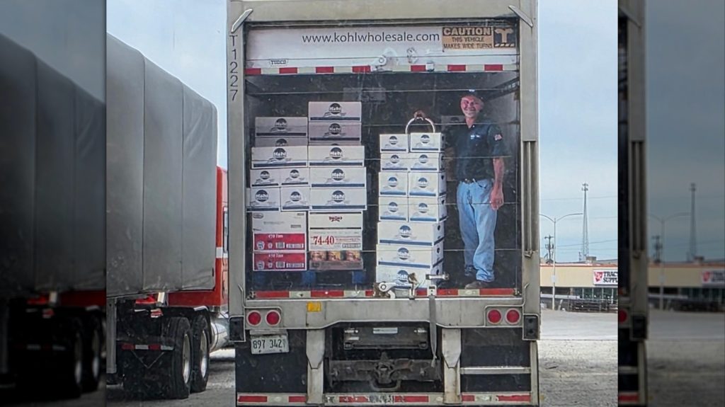 Drivers Fooled by Man in Semi-Truck Trailer Sticker