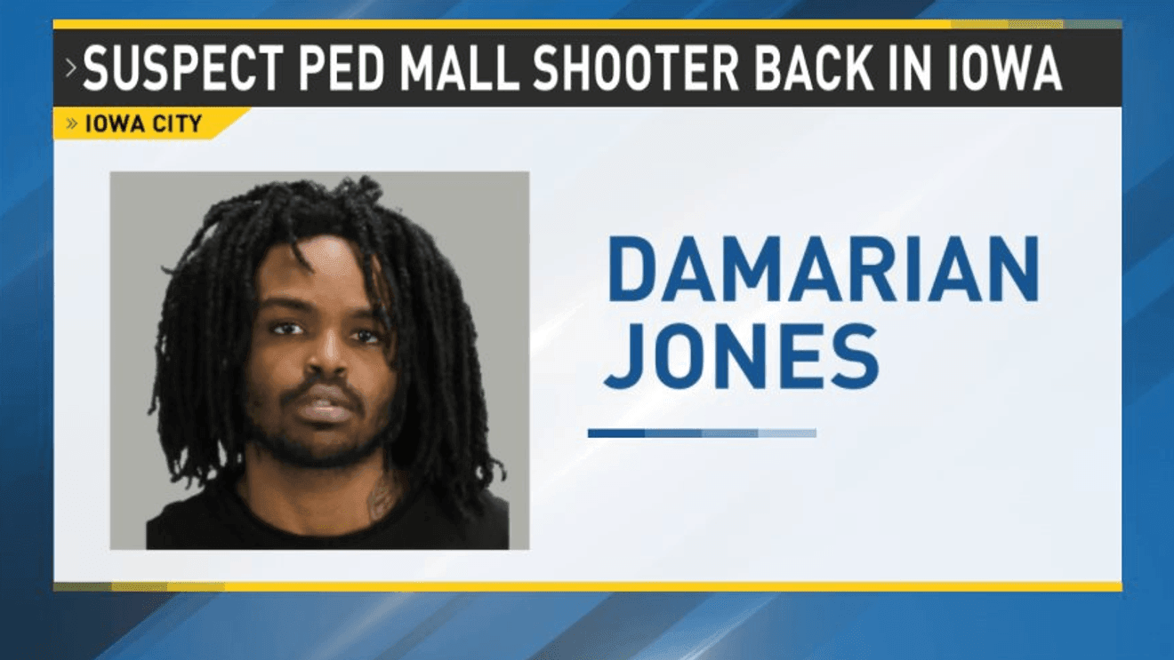 Ped Mall Shooting Suspect Damarian Jones Returns to Iowa