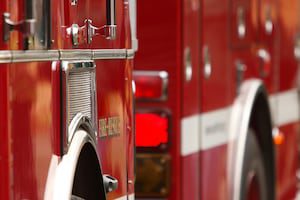 Ceiling collapses at Ohio fire station, caution tape surrounds building