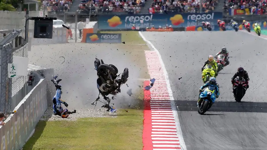 MotoGP Racer Hurtles Through Air in Terrifying Crash