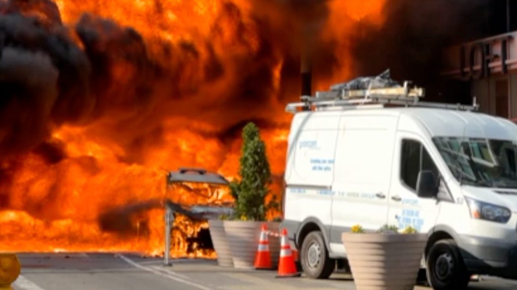 Watch: Car explodes into massive fireball in NYC