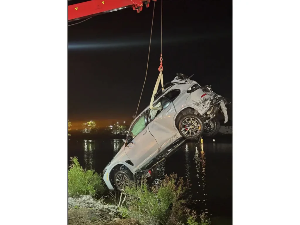 BMW Plunges Into River After Crash On Route 80